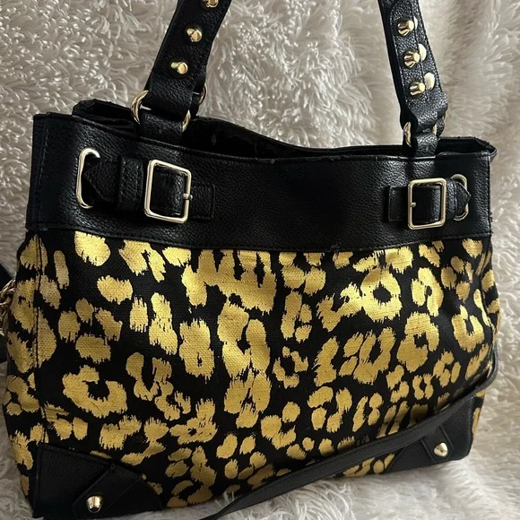 Juicy Couture 2013” Beverly Leopard Daydreamer Tote in Black & Metallic Gold NWT - Picture 3 of 16